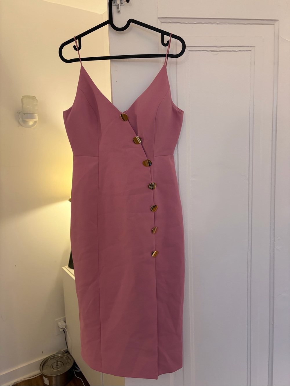 Ever New Dusty Pink Midi Dress with Gold Button Detail